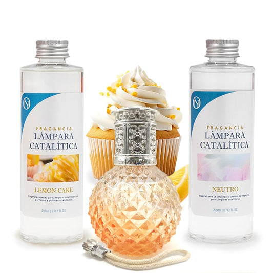 Pack Ahorro Lámpara Catalítica Orange Diamonds + Fragancia Lemon Cake 500ml + Limpiador Neutro 200ml + Mecha De Repuesto_0