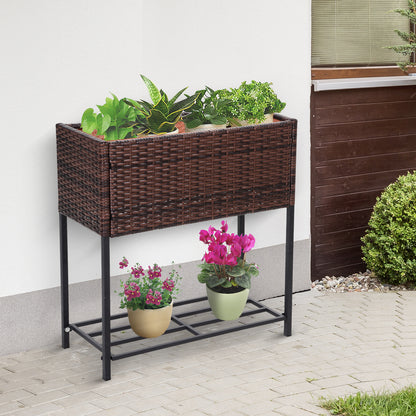 Outsunny Soporte Para Jardinera Exterior Huerto Urbano Con Estante 70x30x70 Cm_1