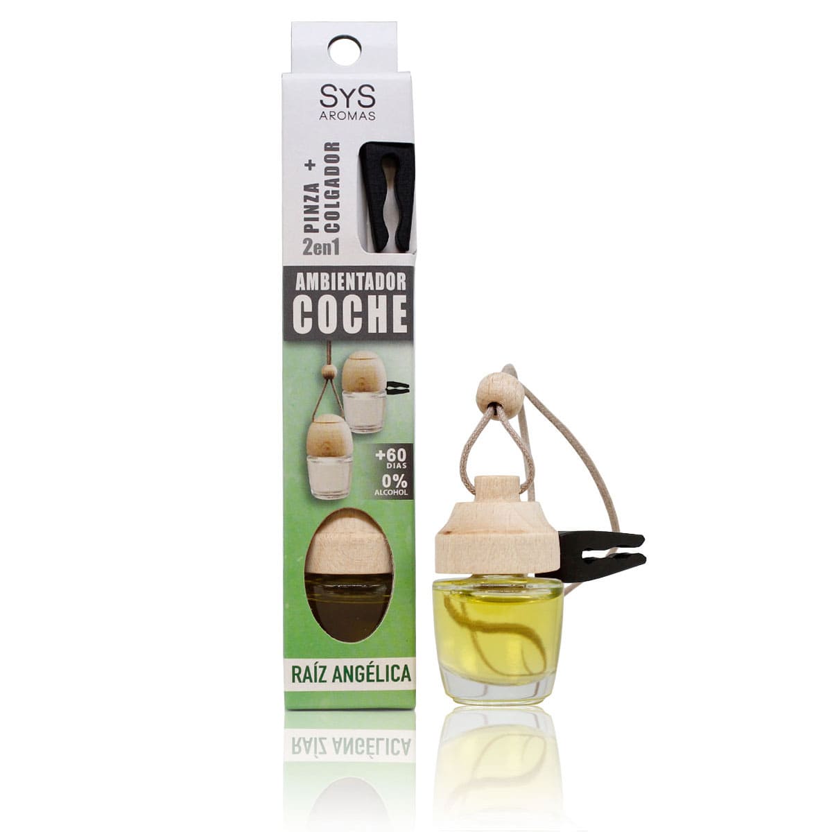 Ambientador Coche Pinza Raíz De Angélica Sys Aromas Style 7 Ml | Aroma Herbal Intenso | Frescor Duradero | Clip Ventilac_0