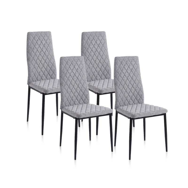 Pack 4 Sillas De Comedor Crossly Tejido, Gris, 44 X 98 X 43_1