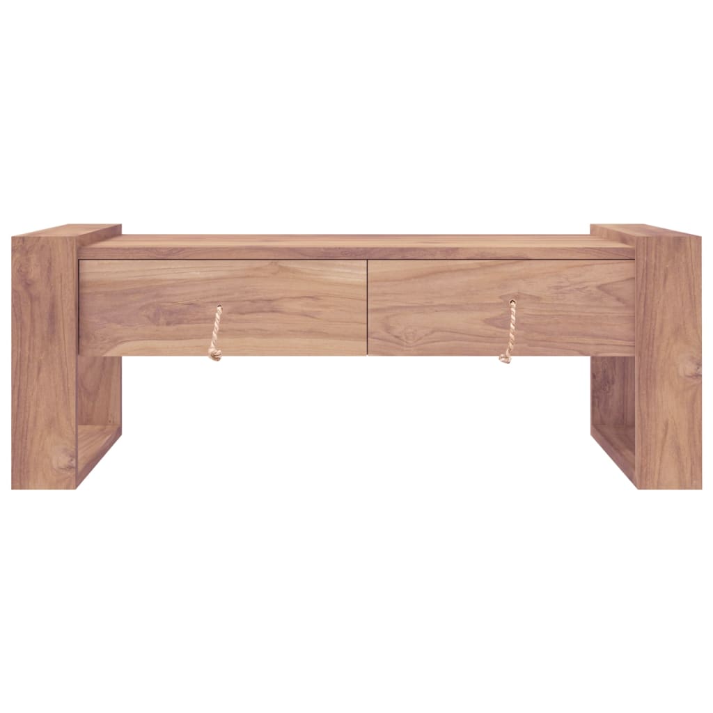 Mesa De Centro De Madera Maciza De Teca 110x60x40 Cm_2