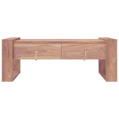 Mesa De Centro De Madera Maciza De Teca 110x60x40 Cm_2