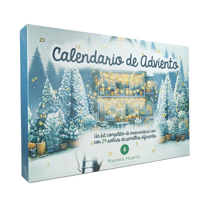 Calendário de Advento de Natal com sementes e mini estufa Planeta Huerto