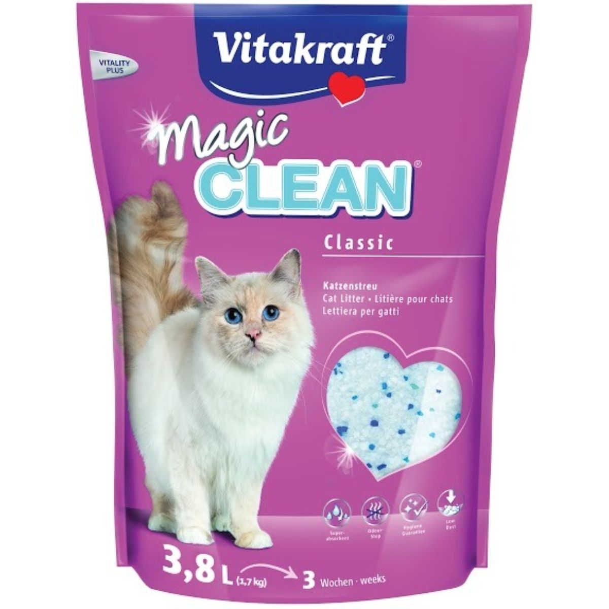 Contas de sílica gel superabsorvente Vitakraft Magic Clean 4,2 L