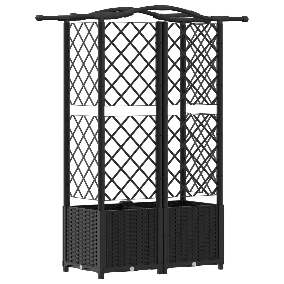 Cama Elevada Con Trellis Y Techo Negro 122 X 40 X 138 Cm Pp_4