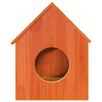 Casa Para Gatos Cera Marrón 41x50x50 Cm Madera Maciza Pino_2