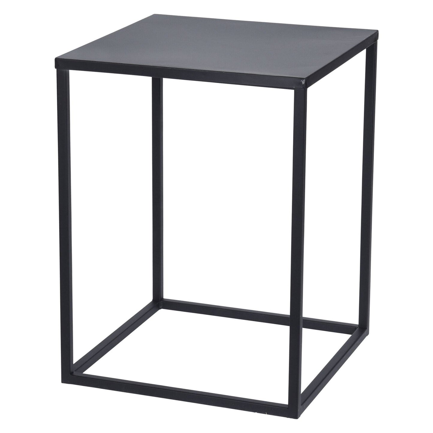 Well Home Juego De 2 Mesas Formato Cuadrado En Metal Color Negro_4