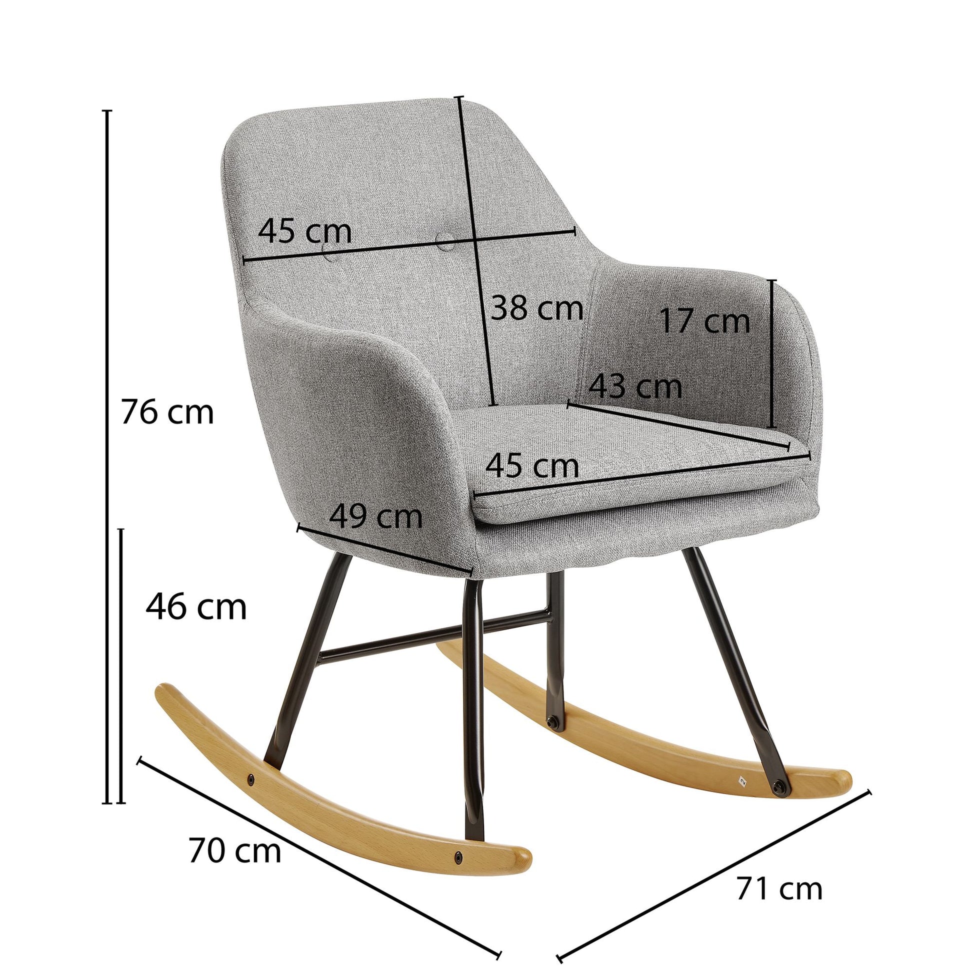 Mecedora Color Gris Claro 71x76x70cm_2