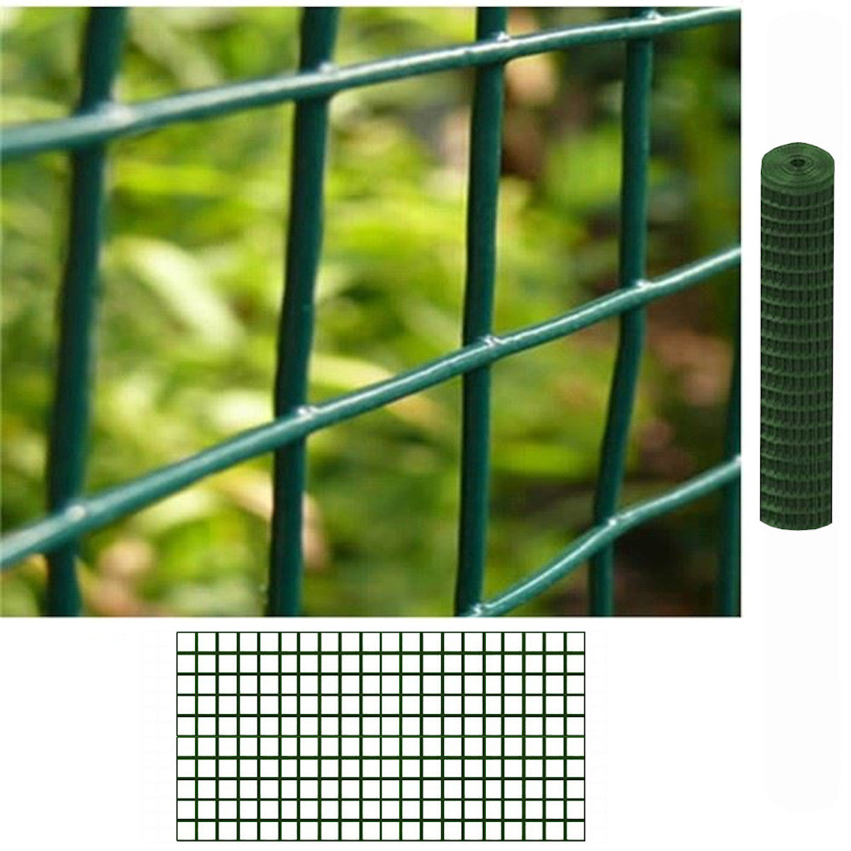 Malla Metalica Plastificada| Reticula 13x13mm| Composición 80% Acero Galvanizado/20% Pvc|malla Para Cercos 0,5x5m_1