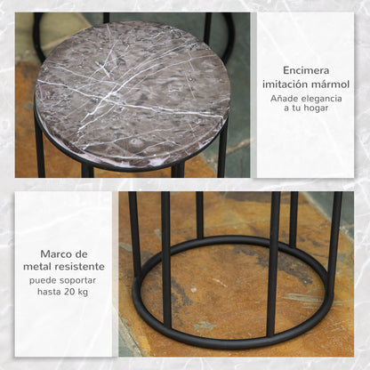 Outsunny Soportes Para Plantas Metal 3 Piezas Apilables Porta Macetas Decorativo_5