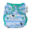 Fralda de pano de bambu pop-in Blue Puffin Close com botões de pressão