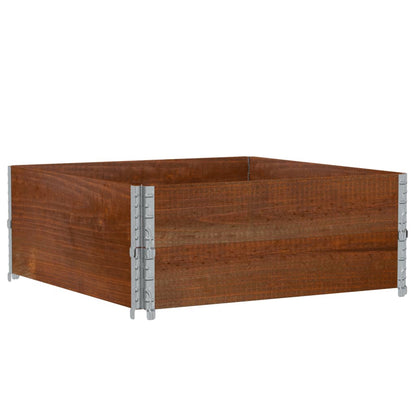 Jardinera De Madera Maciza De Pino Marrón 100x100 Cm_4