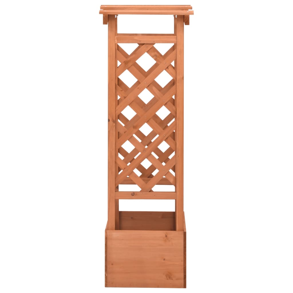 Jardinera Enrejada Con Arco Madera De Abeto 49x39x117 Cm_2