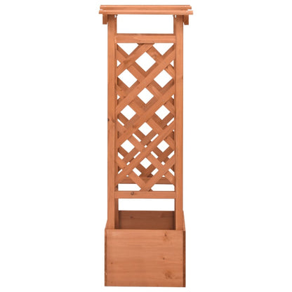 Jardinera Enrejada Con Arco Madera De Abeto 49x39x117 Cm_2