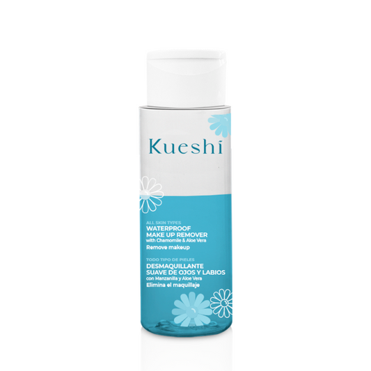 Desmaquilhante para olhos e lábios Kueshi com camomila e aloé vera 100 ml
