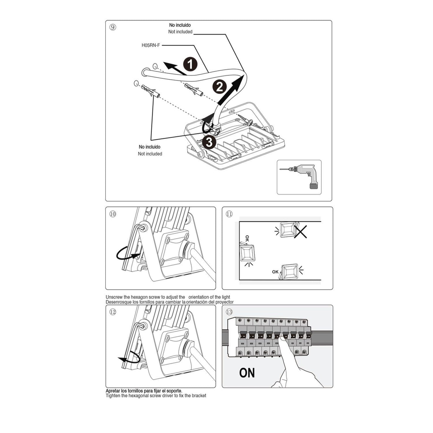 Foco Led Plano Potencia 10 Watt.800 Lumenes. Luz Blanca 4000ºk Protección Ip65. Cuerpo Aluminio. Foco Exteriores / Interiores.