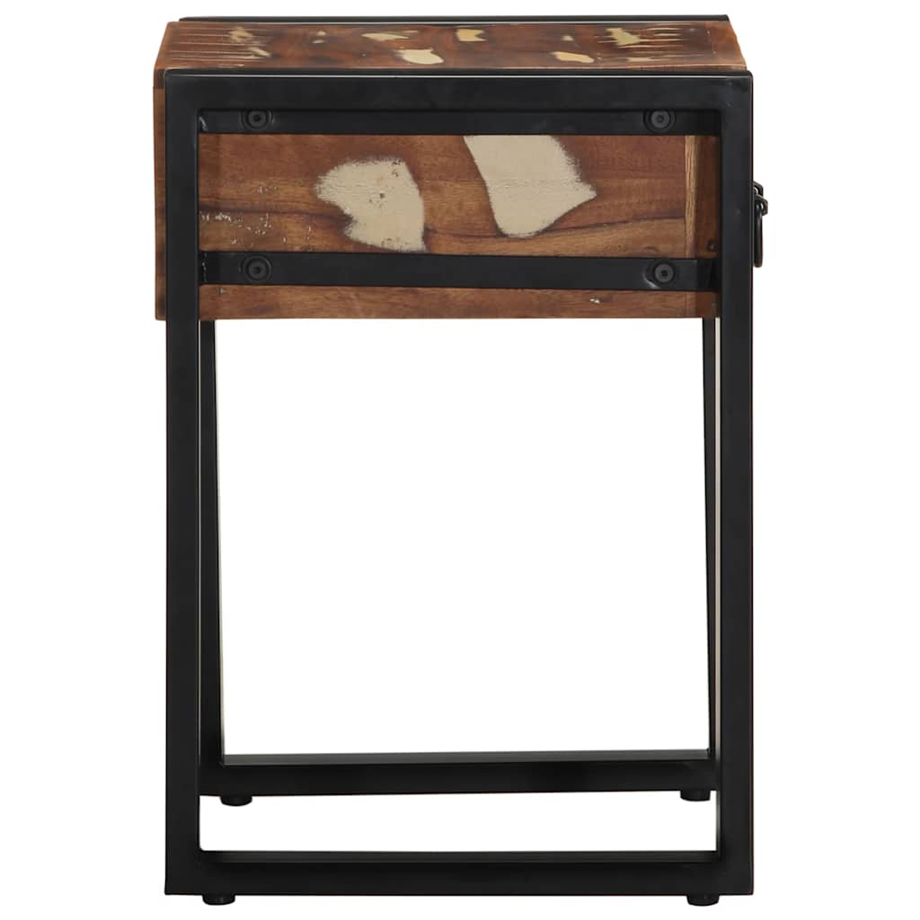 Mesa Auxiliar Multicolor 35x35x50 Cm Madera Maciza Reciclada_2