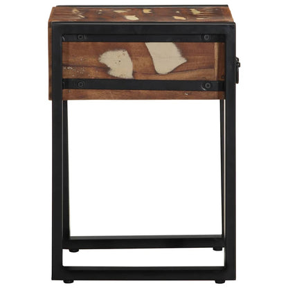 Mesa Auxiliar Multicolor 35x35x50 Cm Madera Maciza Reciclada_2