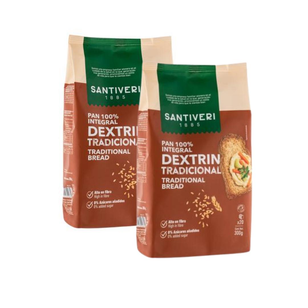 Pack 2x Pan Dextrin tradicional Santiveri 300 g