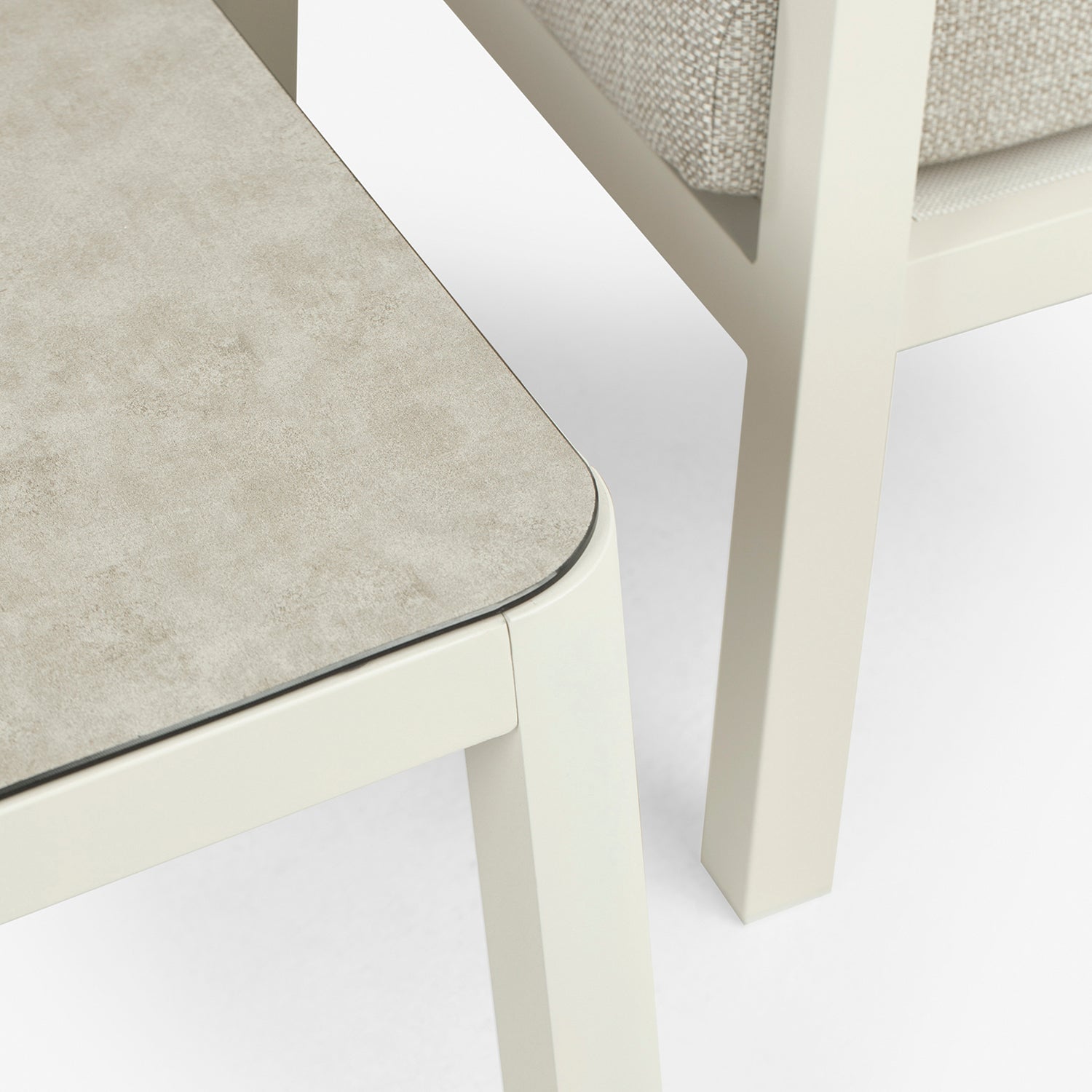 Conjunto De Sofás Para Jardín, Sofá 3 Plazas, Aluminio, Color Blanco Envejecido, Mesa:120x60x45cm Sillón:83x65,5x89 Cm Sofá:180x83x89 Cm Alto_5