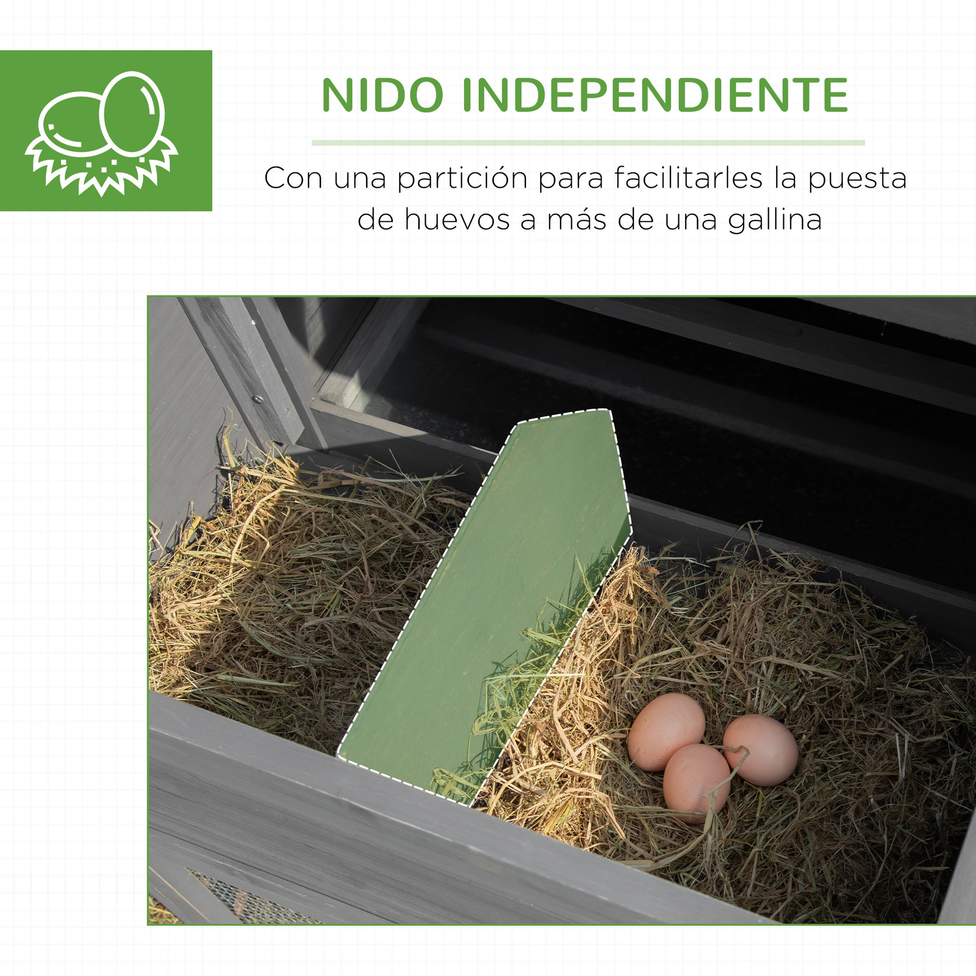 Pawhut Gallinero Madera Exterior Con Corral De Alambre Techos Asfálticos Gris_5