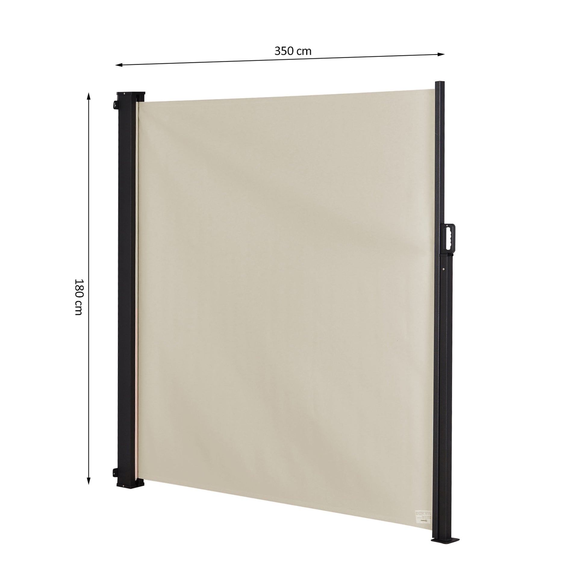 Outsunny Toldo Lateral Retráctil Exterior Espacio Personal 350x180cm Beige_2