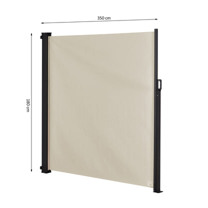 Outsunny Toldo Lateral Retráctil Exterior Espacio Personal 350x180cm Beige_2