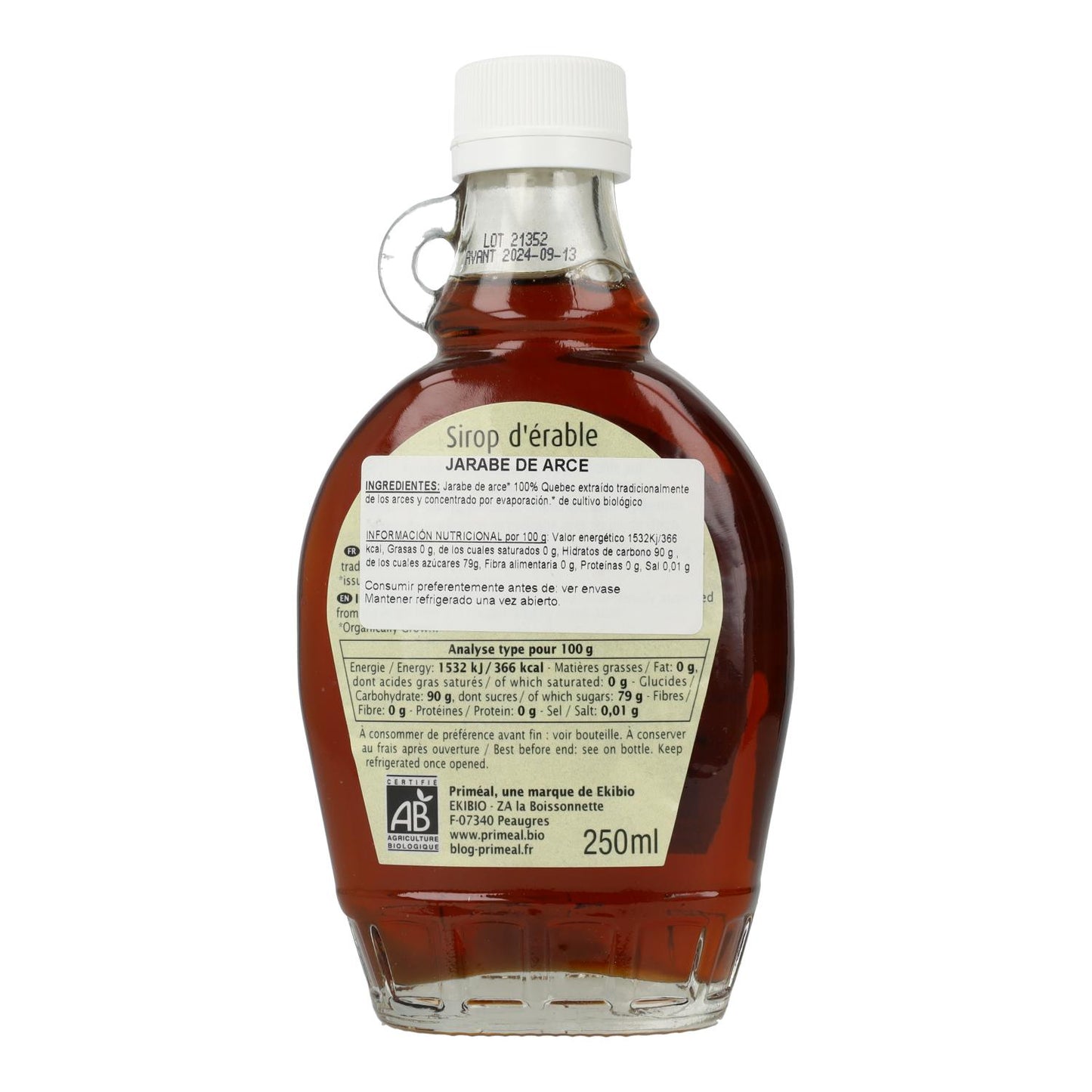 Xarope de ácer Primeal Grau C 250ml