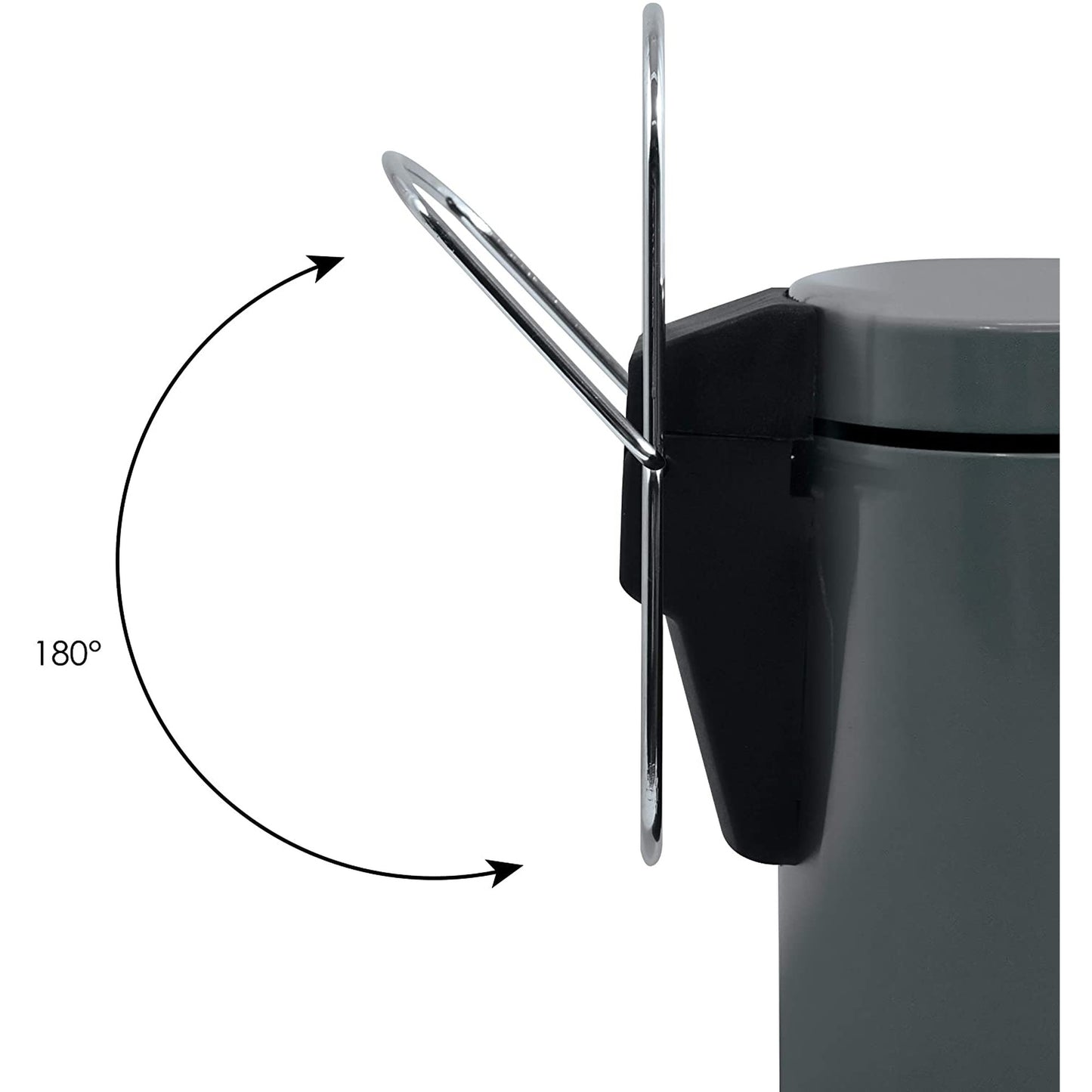 Msv Cubo De Basura Con Pedal Para Cosméticos, Color Antracita, 3 Litros, Con Cubo Interior Extraíble