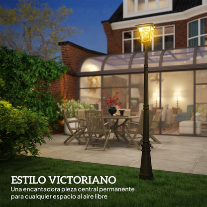 Outsunny Farola Solar Exterior Con Panel Solar Luces Led Sensor De Movimiento_3