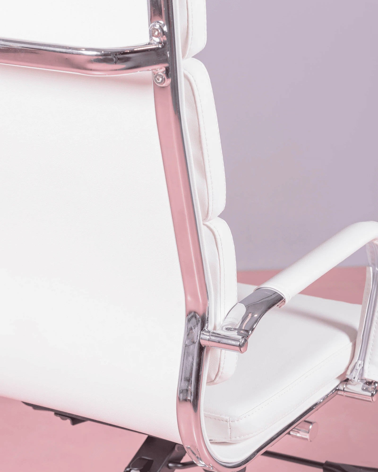 Silla De Oficina Con Ruedas Y Respaldo Alto Acolchado En Polipiel - Alu S_4
