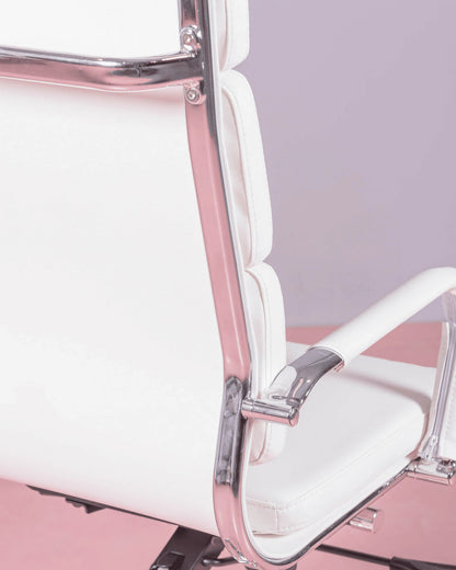 Silla De Oficina Con Ruedas Y Respaldo Alto Acolchado En Polipiel - Alu S_4