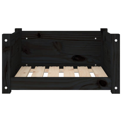 Cama Para Perros Madera Maciza De Pino Negro 55,5x45,5x28 Cm / Vetonek_4