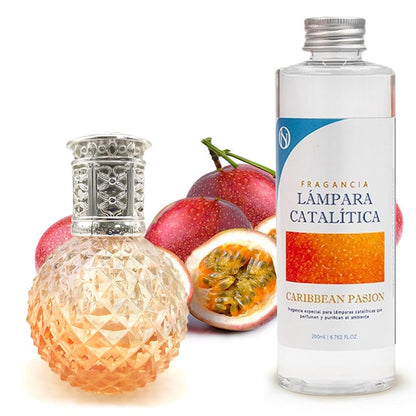 Lámpara Catalítica Orange Diamonds + Aroma Caribbean Passion 500 Ml - Elimina Malos Olores, Impurezas Y Perfuma_0