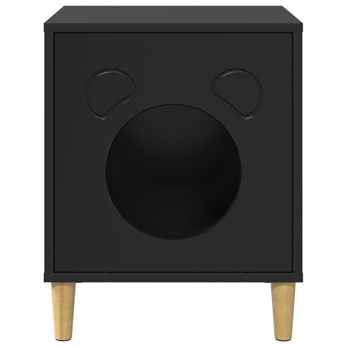 Casa Para Gatos Negro 42,5 X 40 X 53 Cm Madera De Ingeniería_4