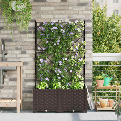 Macetero De Jardín 2 Uds. Marrón 80 X 40 X 143 Cm Pp_1
