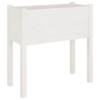 Jardineras 2 Uds Madera Maciza De Pino Blanco 70x31x70 Cm_2