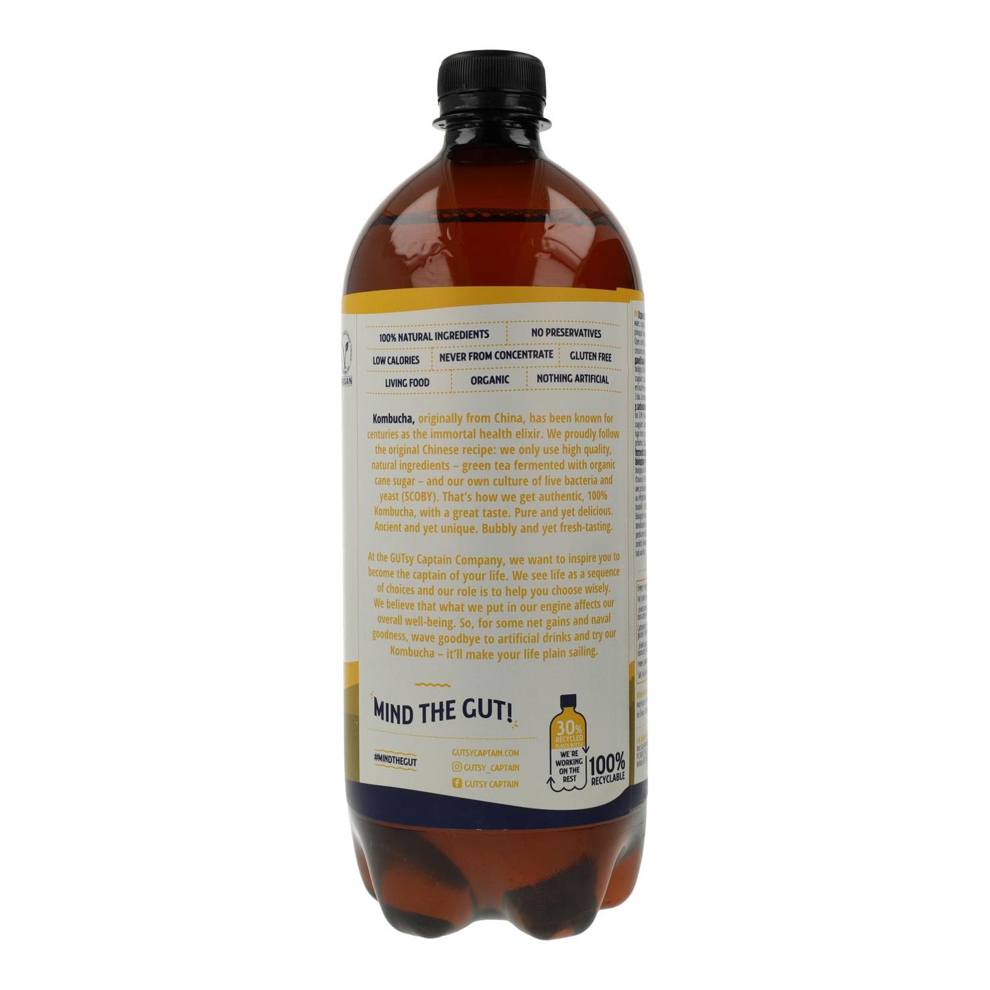 Captain Kombucha Kombucha Biológico de Ananás e Pêssego 1L