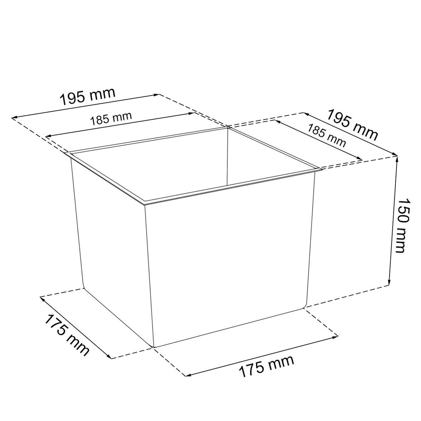 Maceta Alta 11,4 L Prosperplast Urbi Square Effect De Plástico Con Depósito En Color Antracita, 37,5 (alto) X 19,5 (ancho) X 19,5 (profundo) Cms