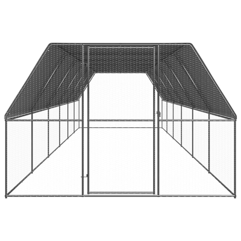 Vidaxl Jaula Gallinero De Acero Galvanizado 3x12x2 M_1