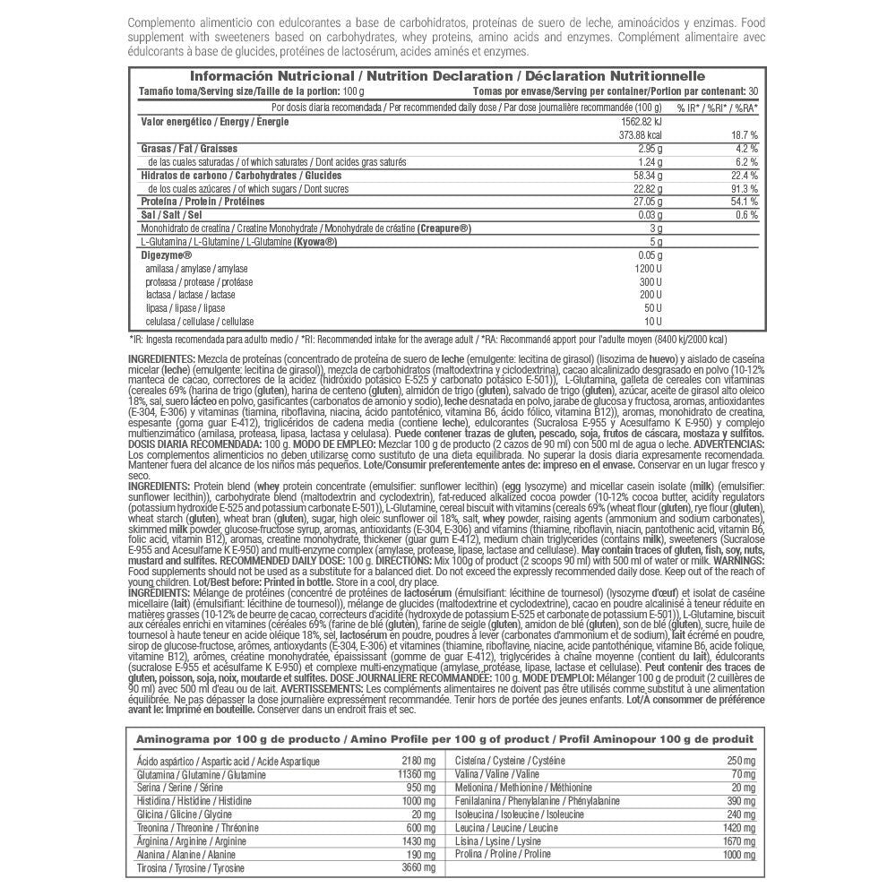 Gainer Mass Formula - 3 Kg - Jurassic Choc - Aumenta La Masa Muscular - Masmusculo_5