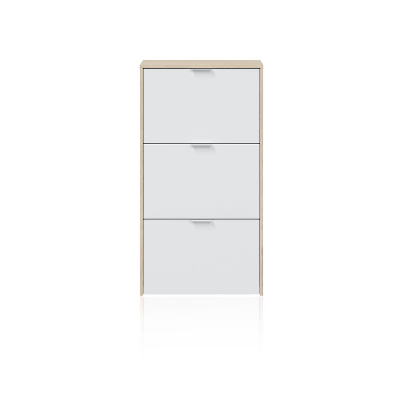 Zapatero Remi De 3 Puertas Melamina, Roble, 60 X 113 X 22_1