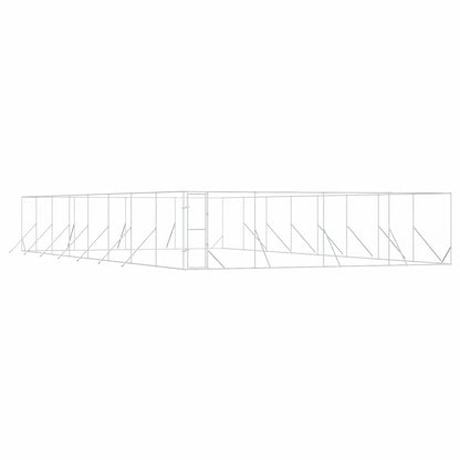 Perrera De Exterior Acero Galvanizado Plateado 8x16x2 M_0