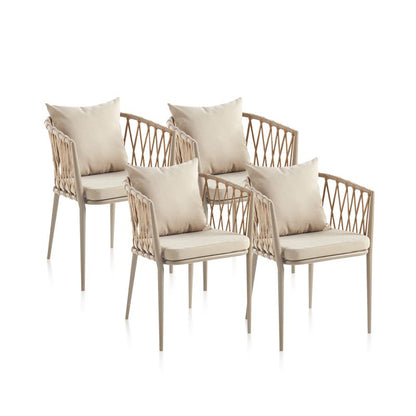 Pack 4 Sillas De Exterior Rina Metal, Arena, 60 X 76 X 56_1