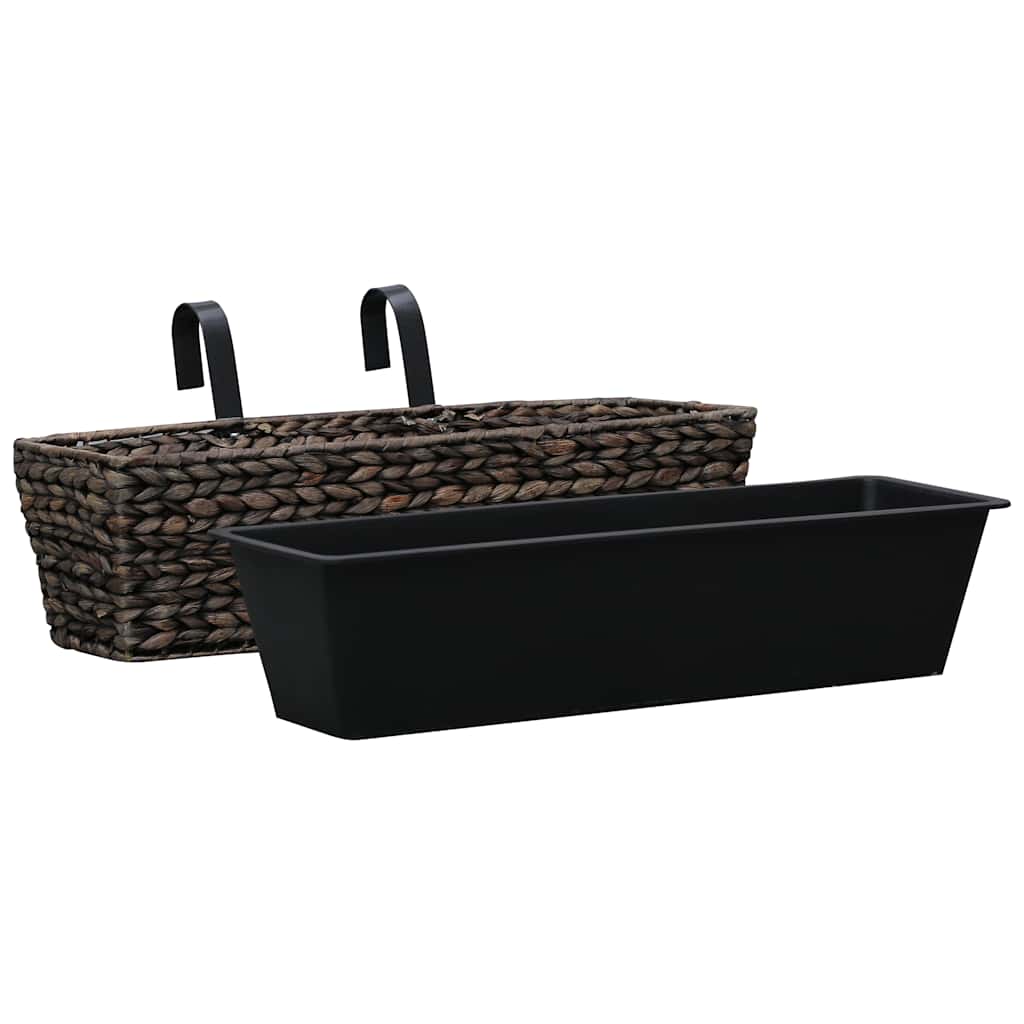 Conjunto De Jardineras 2 Unidades Jacinto De Agua Marrón_2