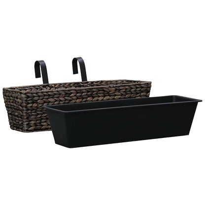 Conjunto De Jardineras 2 Unidades Jacinto De Agua Marrón_2