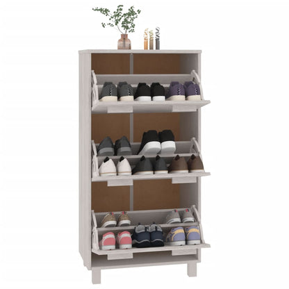 Zapatero Hamar Madera Maciza De Pino Blanca 59,5x35x117 Cm / Vetonek_5