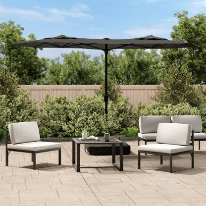 Vidaxl Sombrilla Doble De Jardín Gris Antracita 316x145 Cm_1