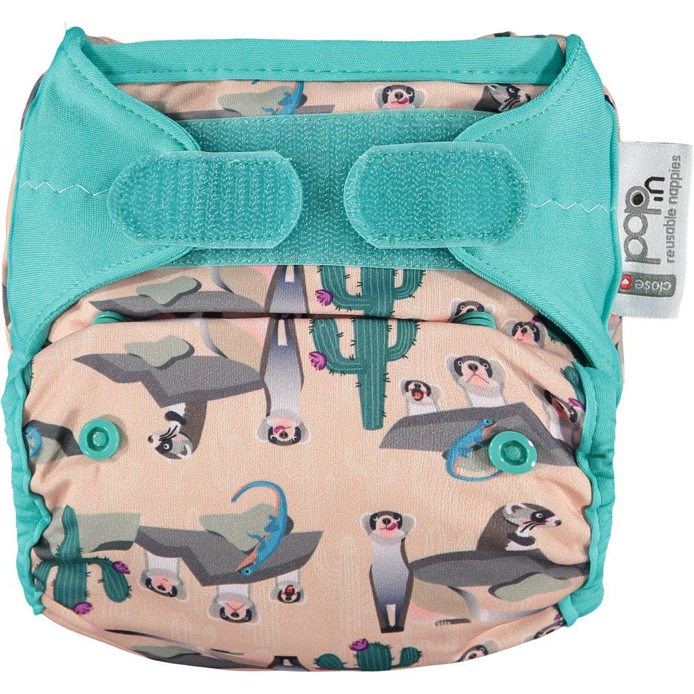 Fralda de pano pop-in Bamboo Ferret com velcro para pais