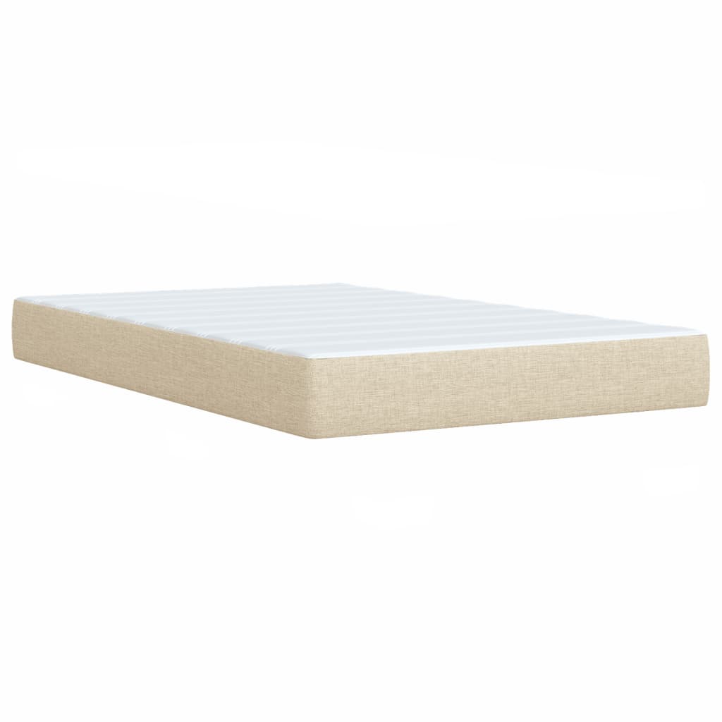 Cama Box Spring Con Colchón Tela Color Crema 120x200 Cm / Vetonek_3